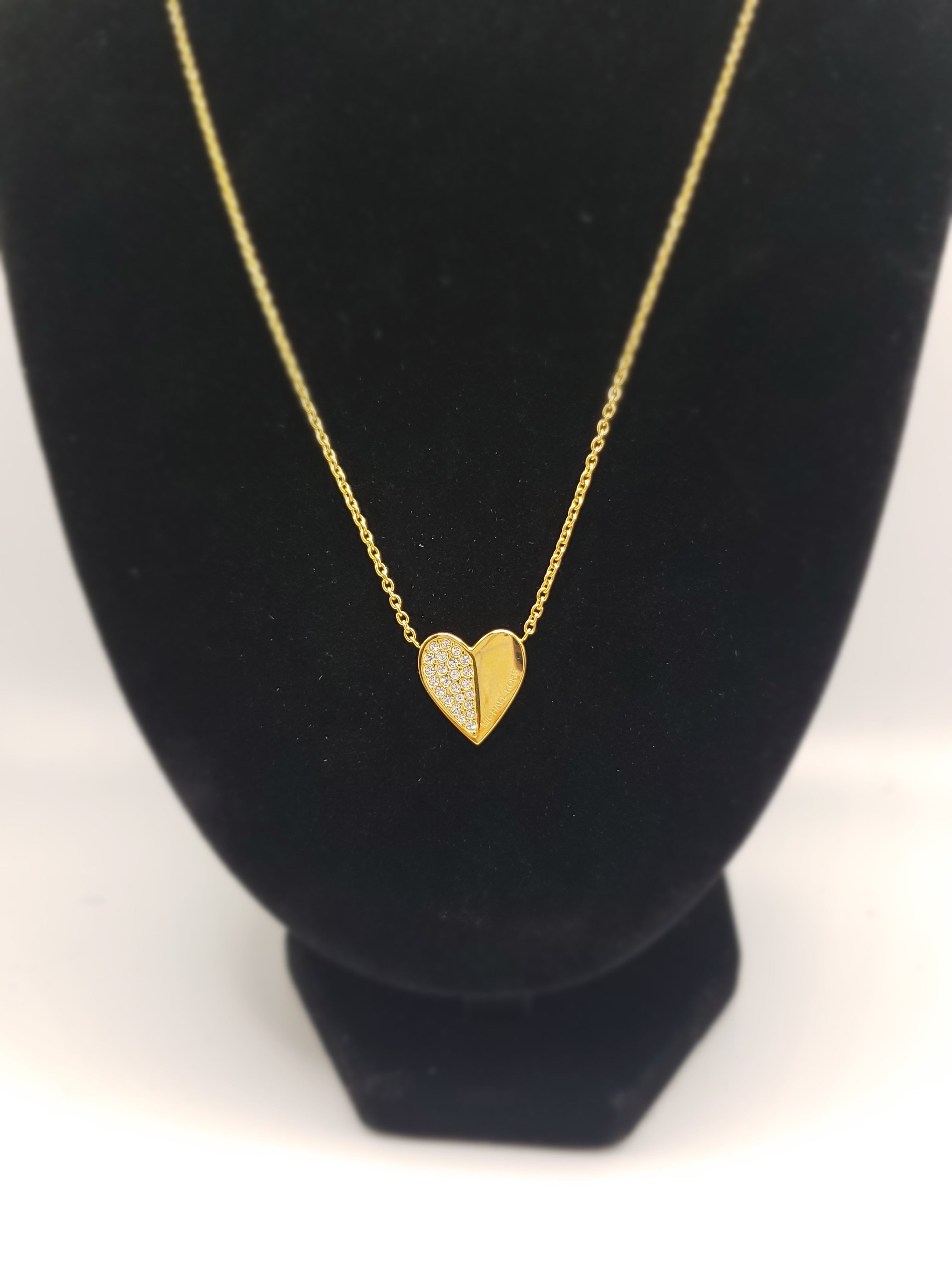 Michael Kors MKJ3969710 Gold Tone Cubic Zirconia Heart Necklace - J94107 |  Chapelle Jewellers