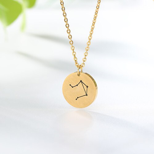 Constellation Jewelry Zodiac Necklace / Stainless Steel