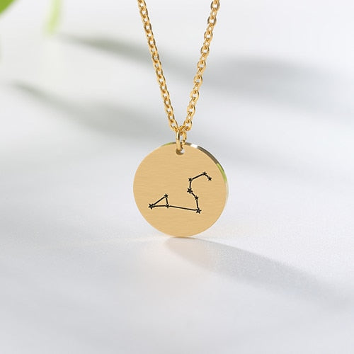 Constellation Jewelry Zodiac Necklace / Stainless Steel