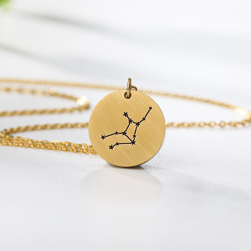 Constellation Jewelry Zodiac Necklace / Stainless Steel